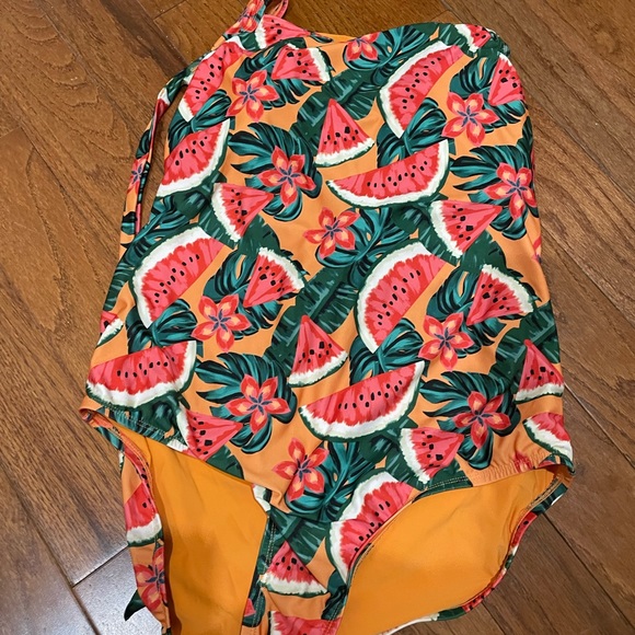 Women’s Modcloth Ava Halter Watermelon Print One-Piece Swimsuit, size XL - Picture 1 of 6